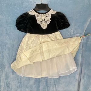 Pristine Sylvia Whyte velvet, brocade dress, embroidered lace, pearls & sequins